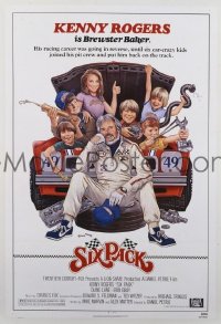 r014 6 PACK one-sheet movie poster '82 Kenny Rogers, racing