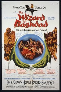 s433 WIZARD OF BAGHDAD one-sheet movie poster '60 harem!