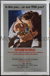r659 FUTUREWORLD one-sheet movie poster '76 Peter Fonda, Yul Brynner