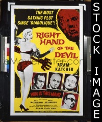 #1234 RIGHT HAND OF THE DEVIL 1sh '63 cool! 
