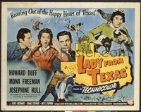 t329 LADY FROM TEXAS style B half-sheet movie poster '51 Howard Duff