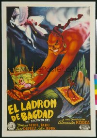 THIEF OF BAGDAD Spanish poster '45 Conrad Veidt, June Duprez, Rex Ingram, Sabu!
