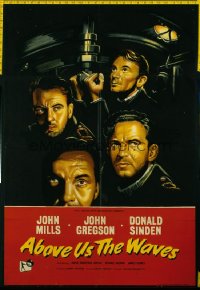 ABOVE US THE WAVES English 1sh '56 John Mills & English WWII sailors at periscope in sub!