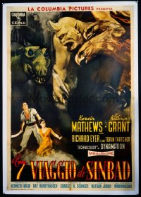SEVENTH VOYAGE OF SINBAD Italian one-panel movie poster '58 classic!