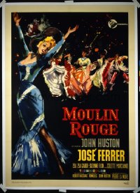 MOULIN ROUGE Italian 1p '52 Jose Ferrer as Toulouse-Lautrec, art of sexy dancer kicking leg!