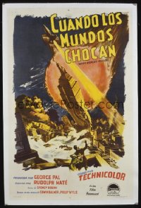 WHEN WORLDS COLLIDE Argentinean '51 George Pal doomsday classic, different art!