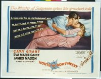 #008 NORTH BY NORTHWEST style B 1/2sh '59 Cary Grant kissing Eva Marie Saint, Alfred Hitchcock classic!
