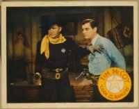 t432 CODE OF THE RANGERS movie lobby card '38 Tim McCoy with gun!