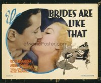 1123 BRIDES ARE LIKE THAT title lobby card '36 Anita Louise kissed!