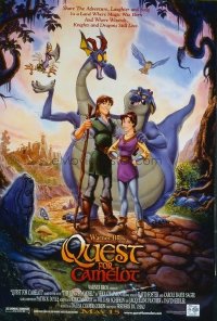 4678 QUEST FOR CAMELOT DS advance cast style one-sheet movie poster '98