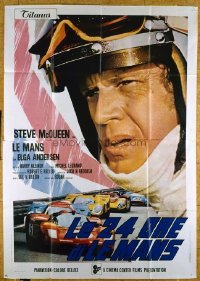 #372 LE MANS Italian two-panel movie poster '71 Steve McQueen, car racing!!