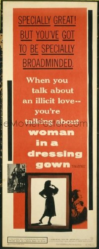 3369 WOMAN IN A DRESSING GOWN insert movie poster '57 illicit love!