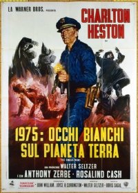 #371 OMEGA MAN Italian one-panel movie poster '71 Charlton Heston, sci-fi!!