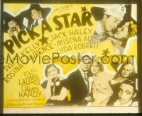 VHP7 174 PICK A STAR glass lantern coming attraction slide '37 Laurel & Hardy, Kelly!