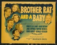 1126 BROTHER RAT & A BABY title lobby card '40 Ronald Reagan, Wyman