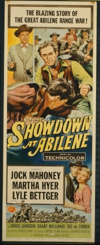 t265 SHOWDOWN AT ABILENE insert movie poster '56 Jock Mahoney