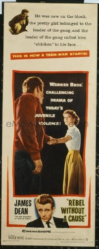 VHP7 441 REBEL WITHOUT A CAUSE insert movie poster '55 James Dean classic!