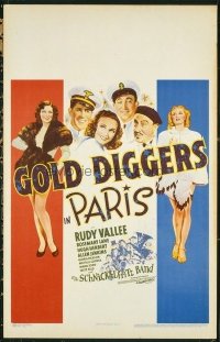 3118 GOLD DIGGERS IN PARIS window card '38 Rudy Vallee, Lane