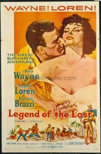 JW 281 LEGEND OF THE LOST one-sheet movie poster '57 John Wayne, Sophia Loren