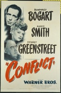 1526 CONFLICT one-sheet movie poster '45 Bogart, Alexis Smith, Greenstreet