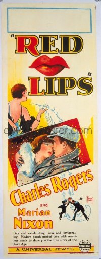 #161 RED LIPS Aust daybill 1928 Buddy Rogers
