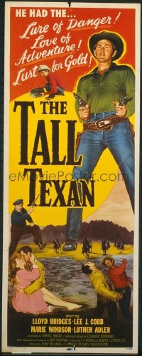 t190 TALL TEXAN insert movie poster '53 Lloyd Bridges