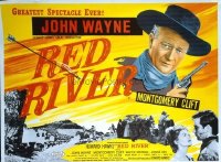340 RED RIVER British quad R50s great artwork of John Wayne, Montgomery Clift, Howard Hawks