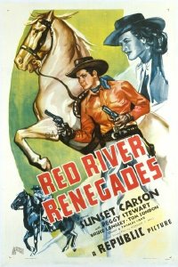 t106 RED RIVER RENEGADES linen one-sheet movie poster '46 Sunset Carson