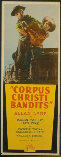 t284 CORPUS CHRISTI BANDITS insert movie poster '45 Rocky Lane