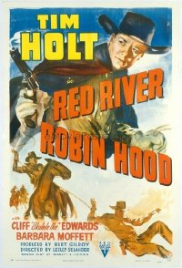 t110 RED RIVER ROBIN HOOD linen one-sheet movie poster '42 Tim Holt