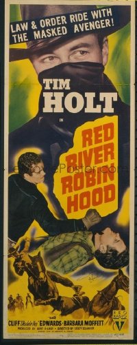 t107 RED RIVER ROBIN HOOD signed insert movie poster '42 Tim Holt!