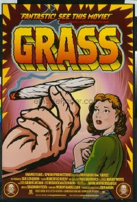 VHP7 591 GRASS arthouse one-sheet movie poster '99 great marijuana drug image!