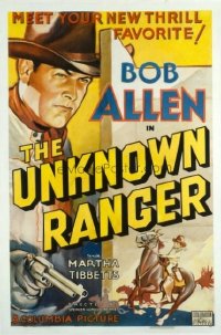 t395 UNKNOWN RANGER linen one-sheet movie poster '36 cool Bob Allen image!