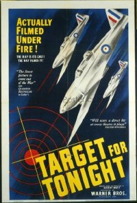 1606 TARGET FOR TONIGHT one-sheet movie poster '41 cool WWII fighter jets!