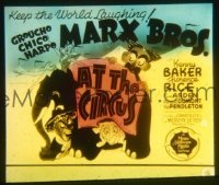 VHP7 166 AT THE CIRCUS glass lantern coming attraction slide '39 The Marx Brothers!