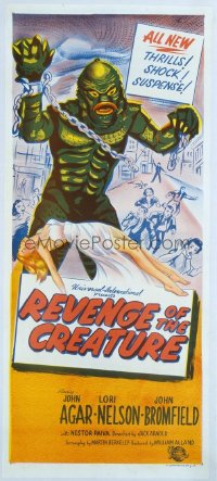 #282 REVENGE OF THE CREATURE linen Australian daybill movie poster '55!