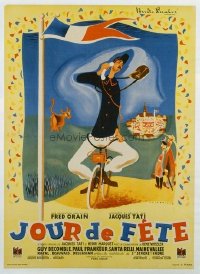 v235 JOUR DE FETE linen French 23x31 '48 Jacques Tati