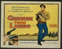 t483 GUNMEN FROM LAREDO title lobby card '59 Robert Knapp, western!