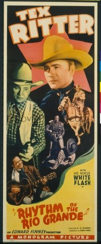 t130 RHYTHM OF THE RIO GRANDE insert movie poster '40 Tex Ritter