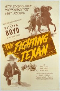 t206 FIGHTING TEXAN linen one-sheet movie poster R40s Hopalong Cassidy