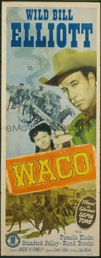 t296 WACO insert movie poster '52 Wild Bill Elliott w/smoking gun!