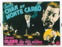 VHP7 191 CHARLIE CHAN AT MONTE CARLO glass lantern coming attraction slide '37 Oland
