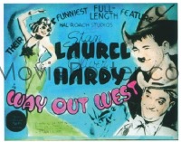 VHP7 173 WAY OUT WEST glass lantern coming attraction slide '37 Laurel & Hardy classic!