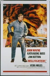 JW 314 HELLFIGHTERS one-sheet movie poster '69 John Wayne, Katharine Ross
