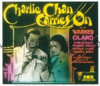 VHP7 181 CHARLIE CHAN CARRIES ON glass lantern coming attraction slide '31 Warner Oland