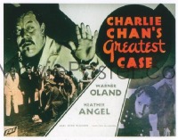 VHP7 183 CHARLIE CHAN'S GREATEST CASE glass lantern coming attraction slide '33 Oland