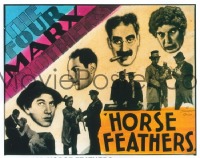 VHP7 163 HORSE FEATHERS glass lantern coming attraction slide '32 all 4 Marx Brothers!