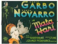 VHP7 149 MATA HARI glass lantern coming attraction slide '31 Greta Garbo, Novarro