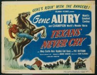 t197 TEXANS NEVER CRY 8 movie lobby cards '51 Gene Autry & Champion!