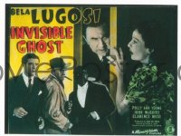 VHP7 123 INVISIBLE GHOST glass lantern coming attraction slide '41 Bela Lugosi horror!